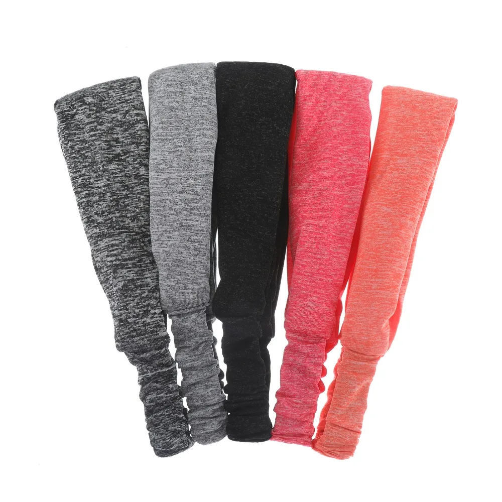 Унисекс одноцветная спортивная повязка на голову для йоги эластичная лента