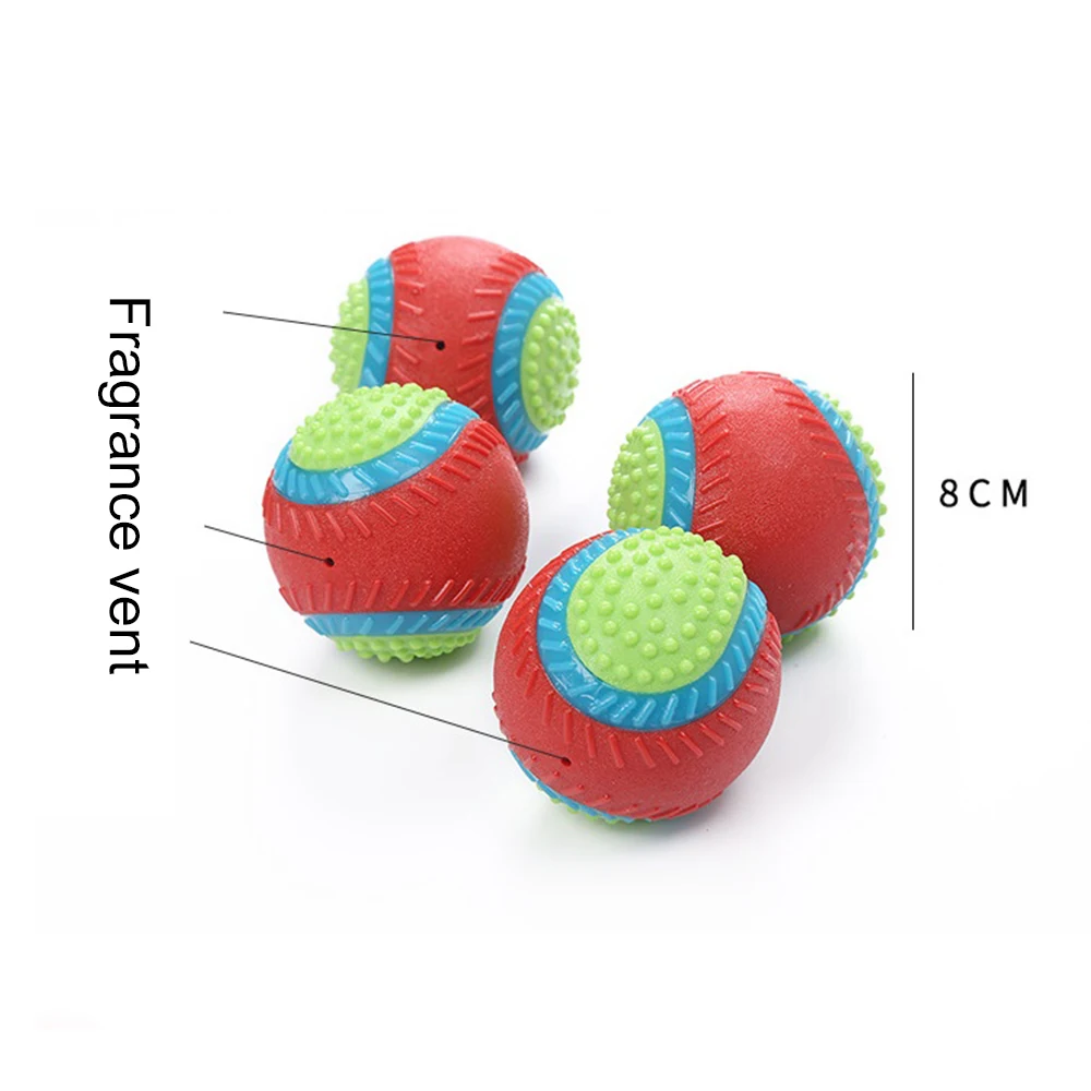 

1Pcs Dog Toy Rubber Ball Toy With Beef Taste Rubber Ball Anti-gnawing Durable Pet Toys Dog Chewing Molar Training Pet Supplies