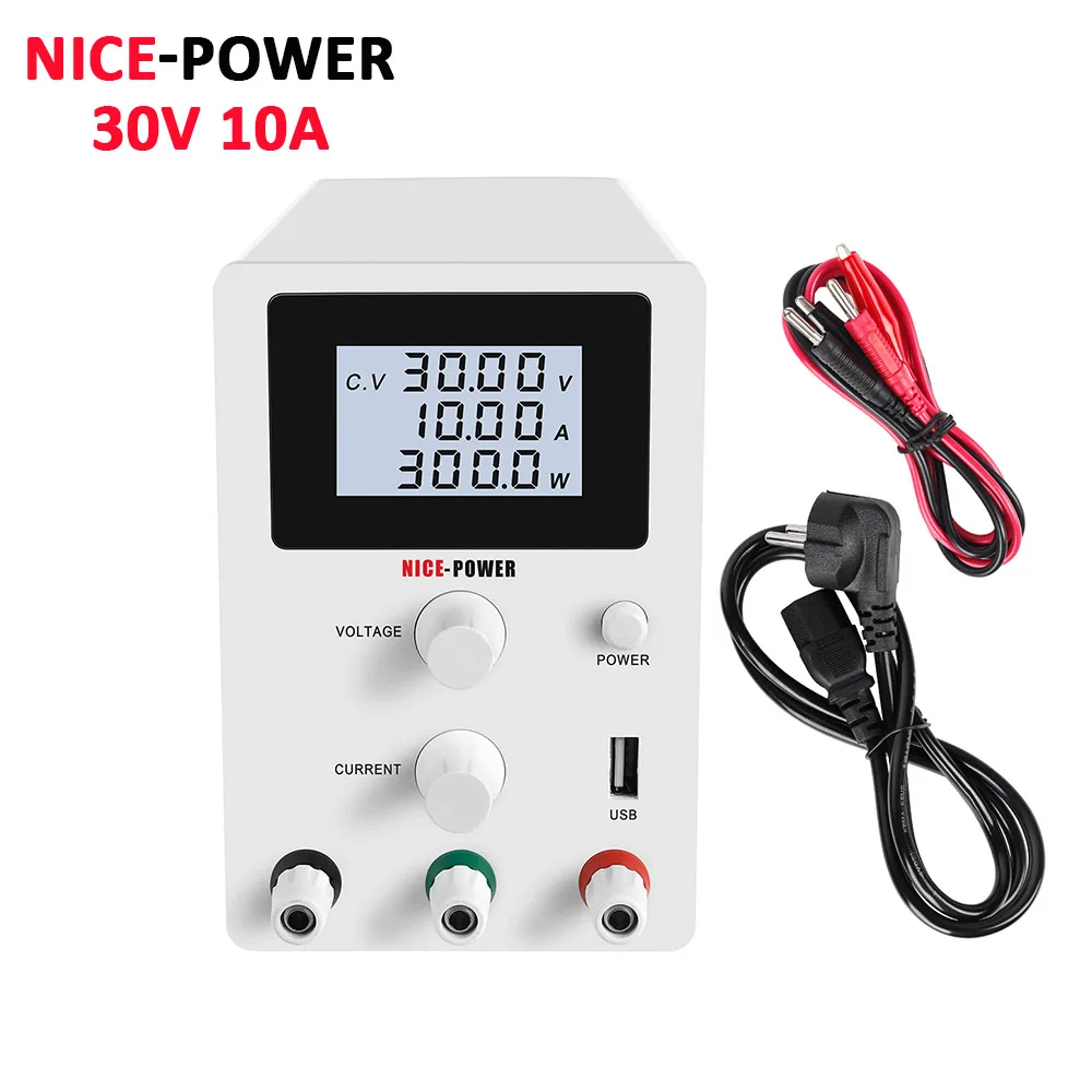 Настольный источник питания с ЖК экраном 30 в 10 А 60 5 Регулируемый Импульсный