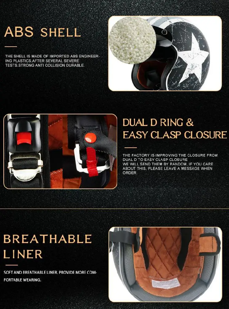 Винтажный мотоциклетный шлем HiMISS унисекс со встроенными линзами с открытым