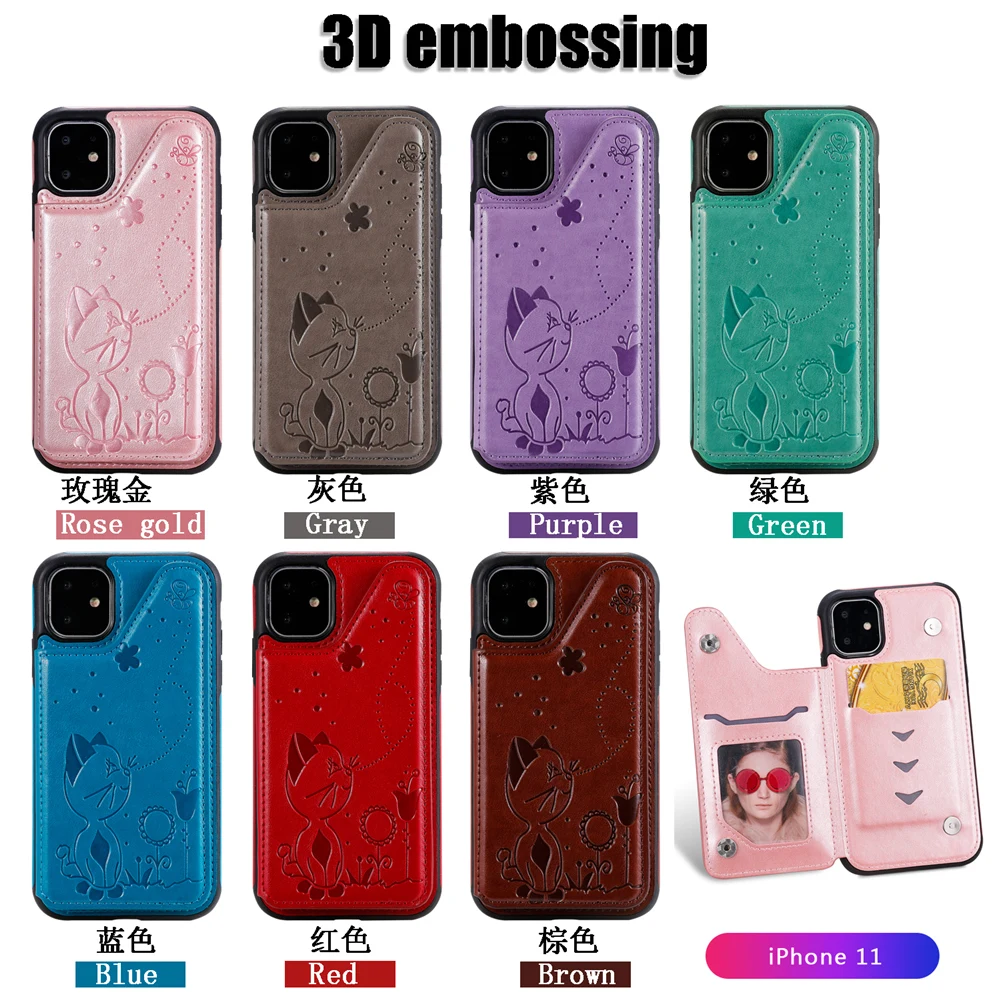 Кожаный чехол для iPhone 12 Mini 11 Pro X XS Max XR SE 2020 6 6s 7 8 Plus Capa слот карт plus Etui гибкий