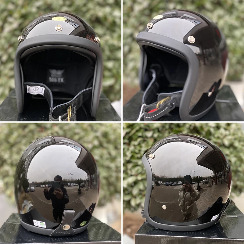 

500-TX яркий черный винтажный кафе шлем для гонщика TTCO CASCOS из стекловолокна легкий Casco Moto Японская Технология открытое лицо Jet #