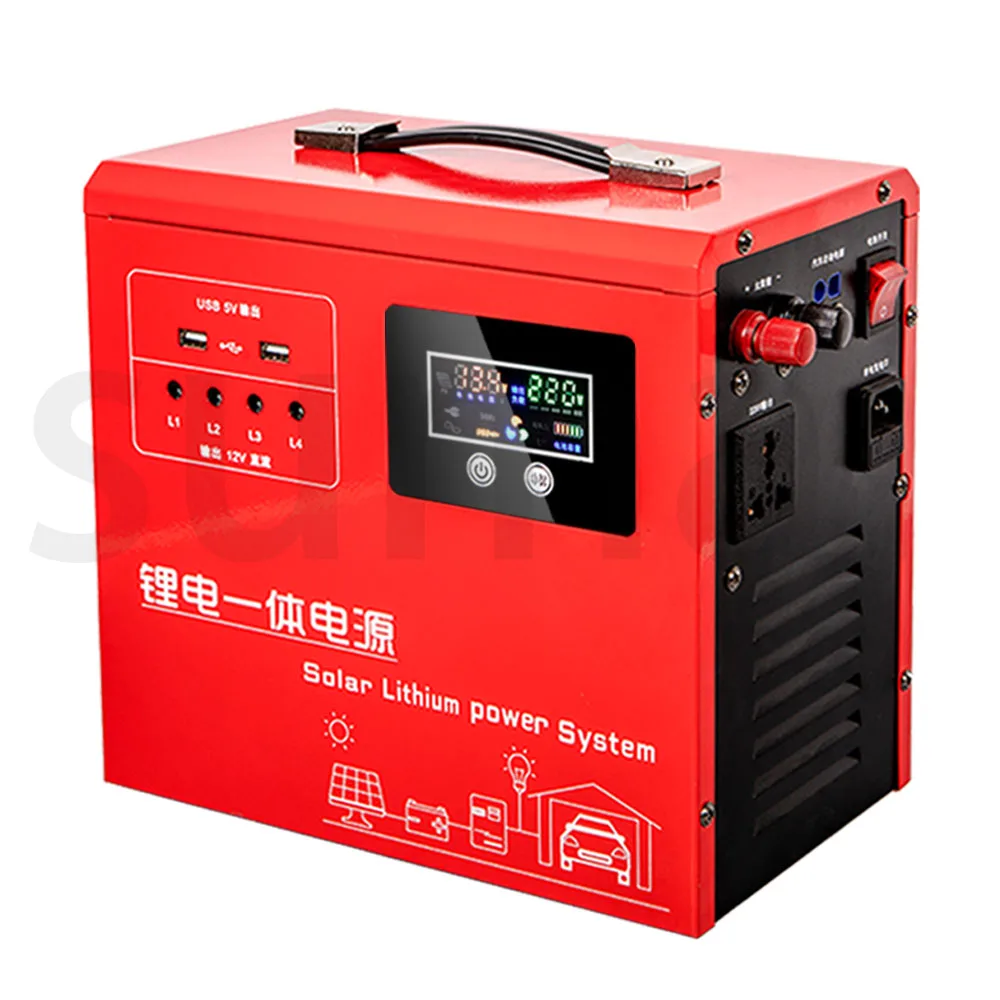 

Новинка 2022, чистая Синусоидальная волна, Солнечная литиевая система питания 300 Вт/600 Вт/1000 Вт, инвертор высокой мощности, многочисленные выхо...