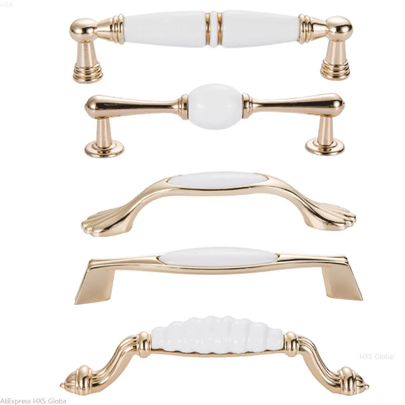 Дверные ручки для кухонной фурнитуры золото круглые шкафа На ящики белое