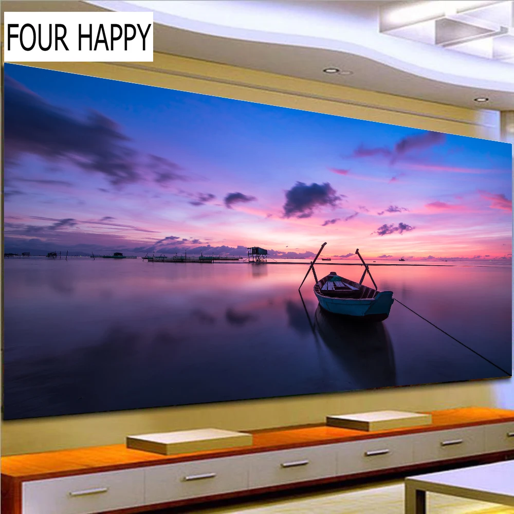 Новая Художественная настенная 5D алмазная DIY полная круглая дрель пейзажная