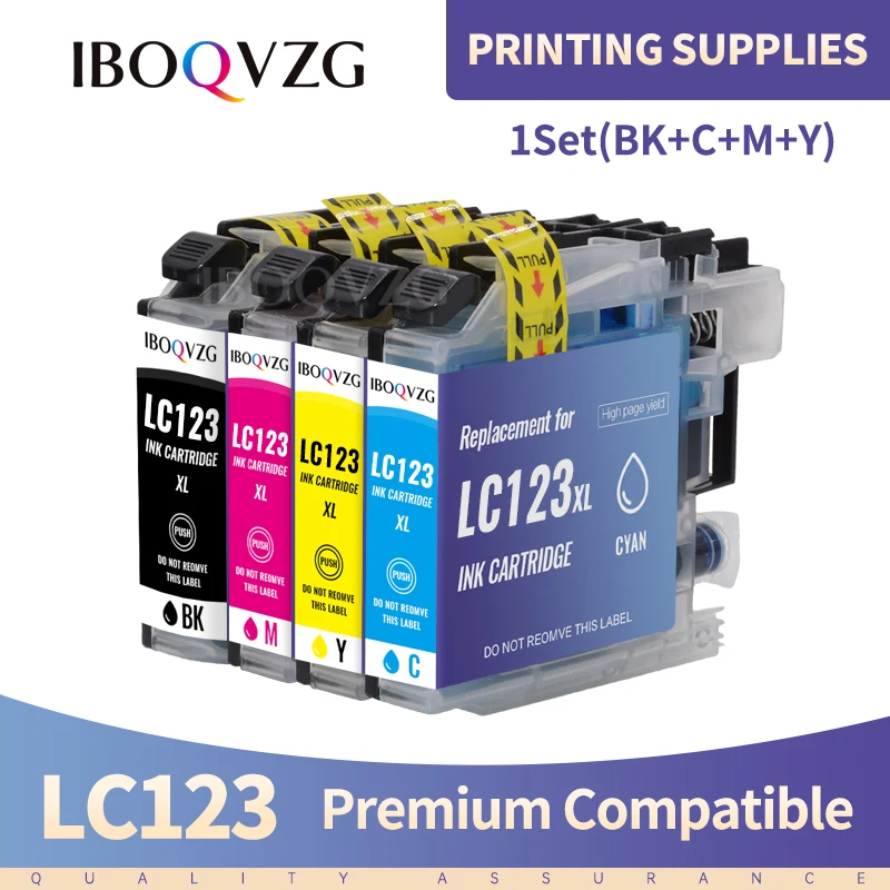Картриджи IBOQVZG для принтеров Brother LC 123 MFC J4410DW J4510DW J870DW DCP J4110DW J132W J152W J552DW LC123 XL - купить