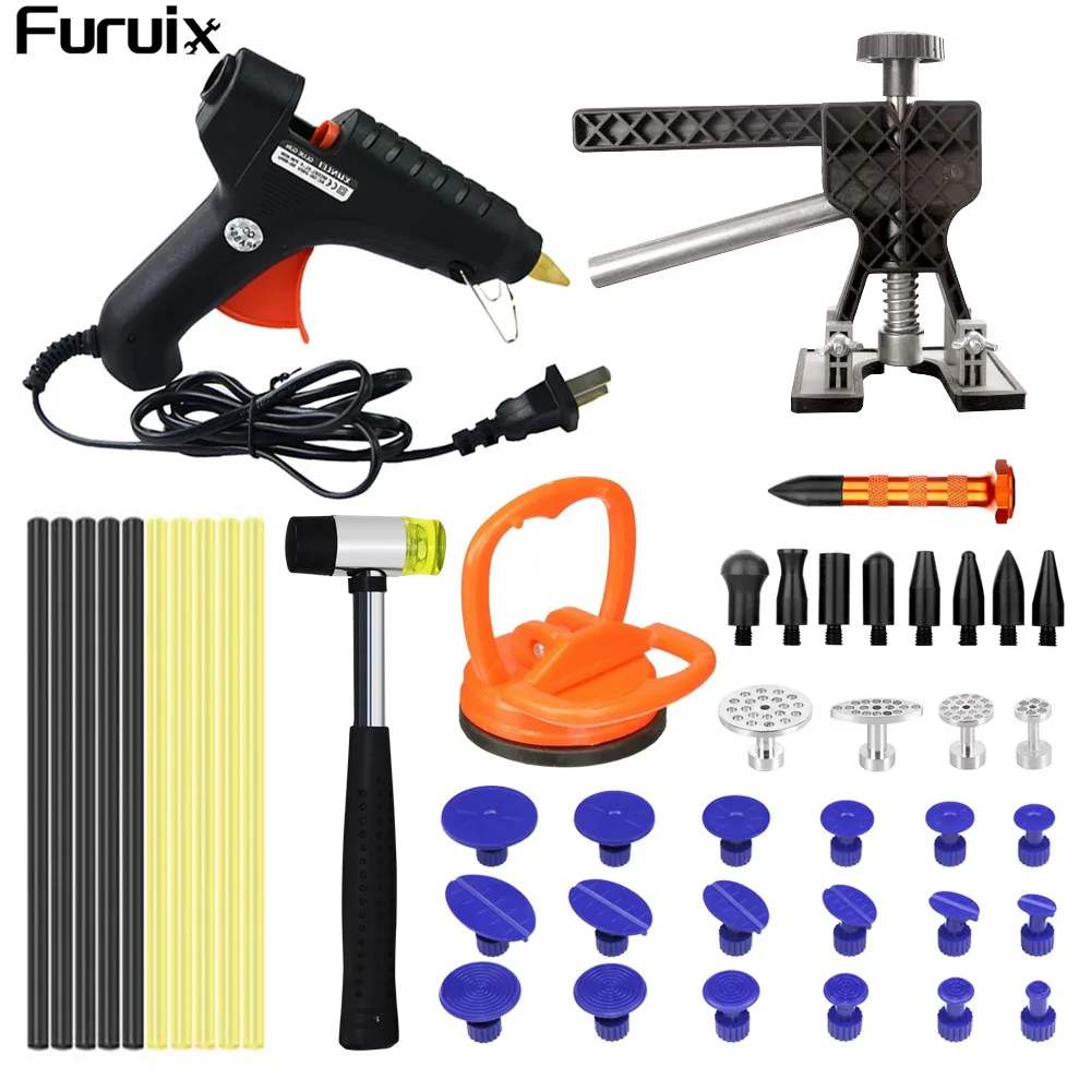 

Paintless Dent Repair Remover Removal Tool Kit Professional Car Dent Remover Tools Bridge Puller T Puller Hot Glue Tap Down