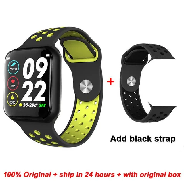 green add black Greentiger F8 Bluetooth Смарт-часы пульсометр калории фитнес-трекер будильник IP67 Водонепроницаемый умный Браслет - Цвет: green add black