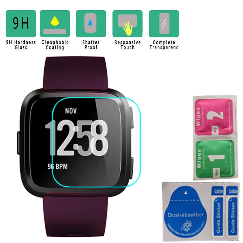 2pcs HD Tempered Glass 9H 2.5D Premium Screen Protector Film For Fitbit Versa SmartWatch Band