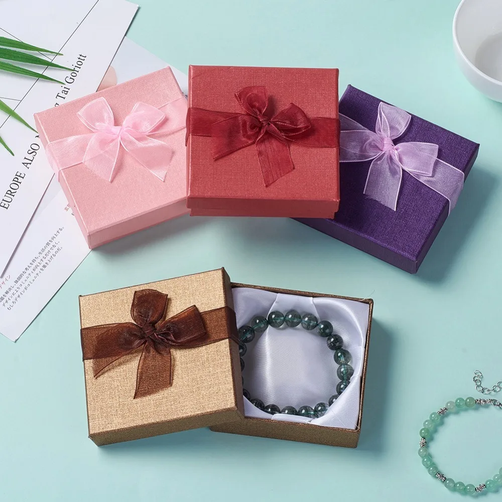 

12pcs Jewelry Gift Boxes Bracelets Earring Ring Necklace Jewelry Set Box Square Round Packaging Cases Display Cardboard Mixed