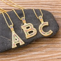 nidin new fashion luxury a z 26 letters necklace rainbow cz pendant for women initials family name party wedding jewelry gifts