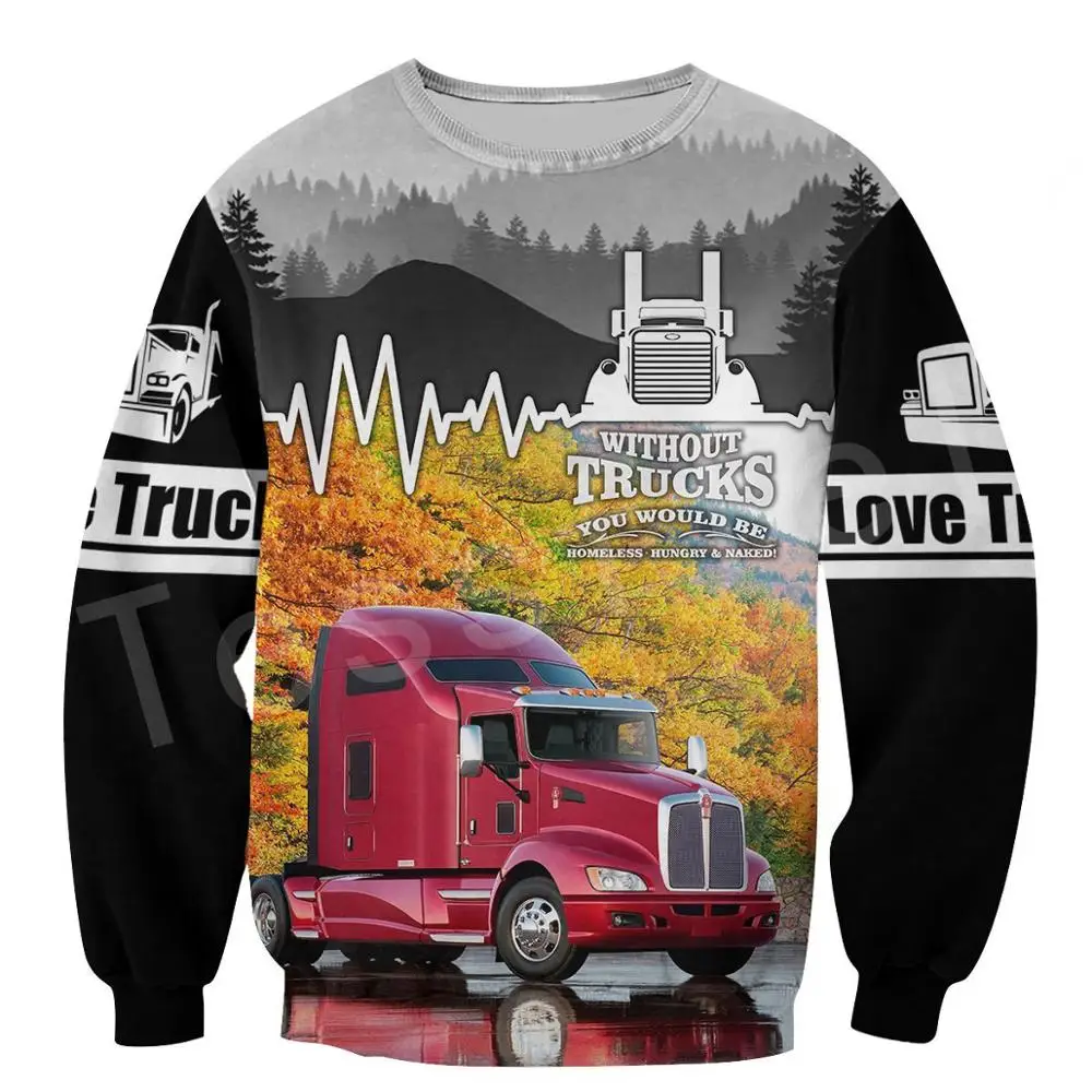 

Truck Trucker Driver Pullover Tracksuit Fashion Crewneck Casual Men for Women 3D printed Sweatshirts/Hoodies/Zip jacket style-1