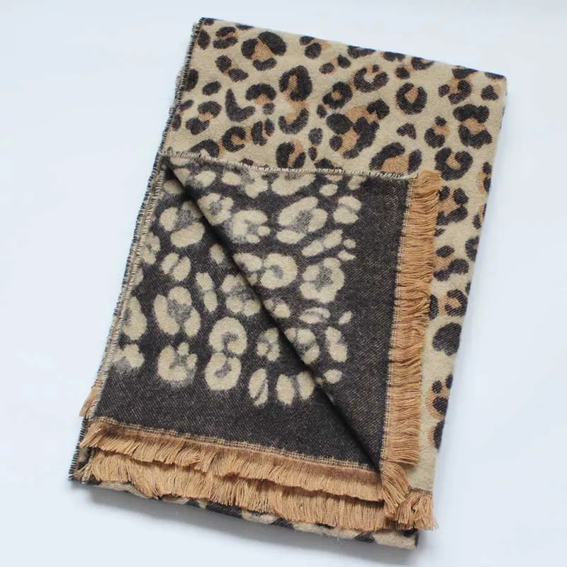 Новинка кашемировый шарф с принтом цвет плед Cachecol Foulard женский хиджаб с бахромой кашемировый палантин пончо Леопардовый принт