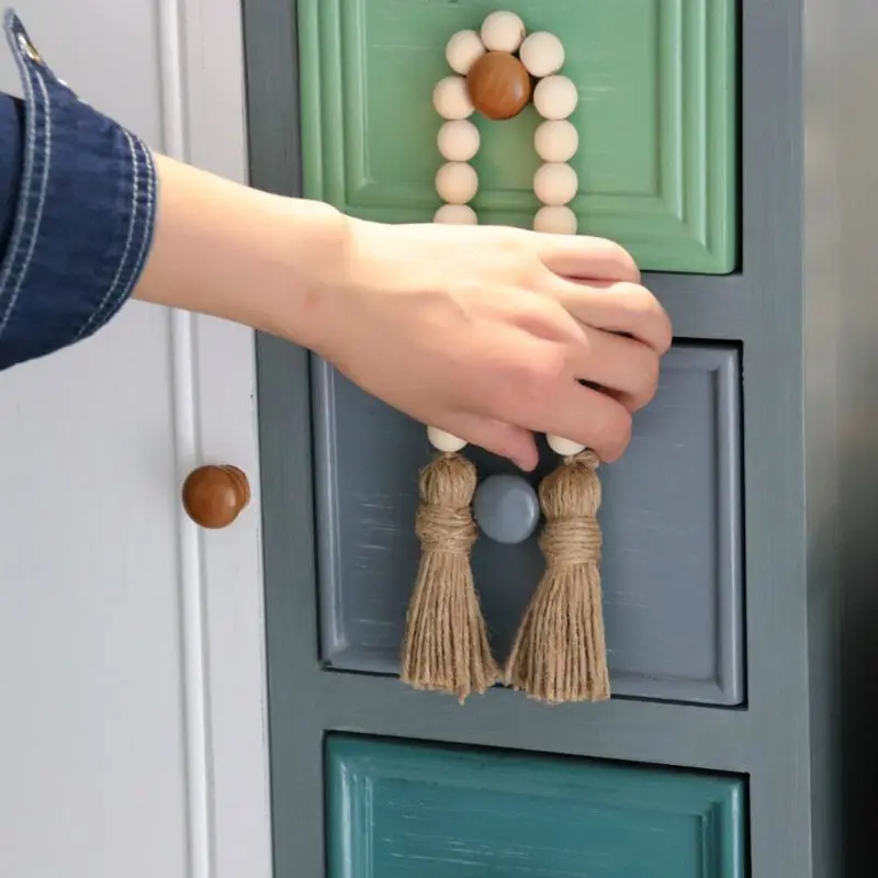 

Кисточкой дом Бусины бусины из натурального дерева гирлянда для детской комнаты декор деревенская Свадебная ваза орнамент