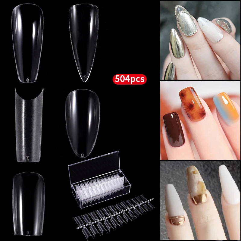 

504Pcs/Set For Nail Extension False Nails Accessories Tool Press on Nails Nails accessories and Tools Fake Art Tips Supplies