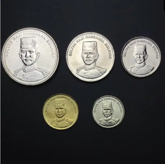 Набор из 5 предметов монеты Бруней королевские Азия настоящие для коллекции -