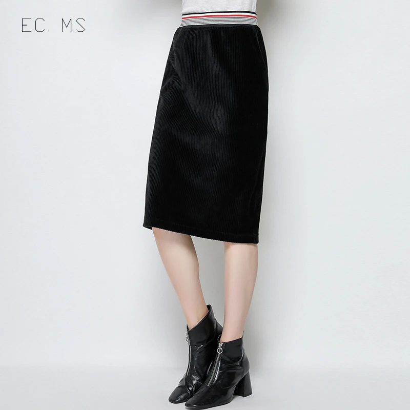 EC.MS юбка с запахом черные зимние юбки | Женская одежда