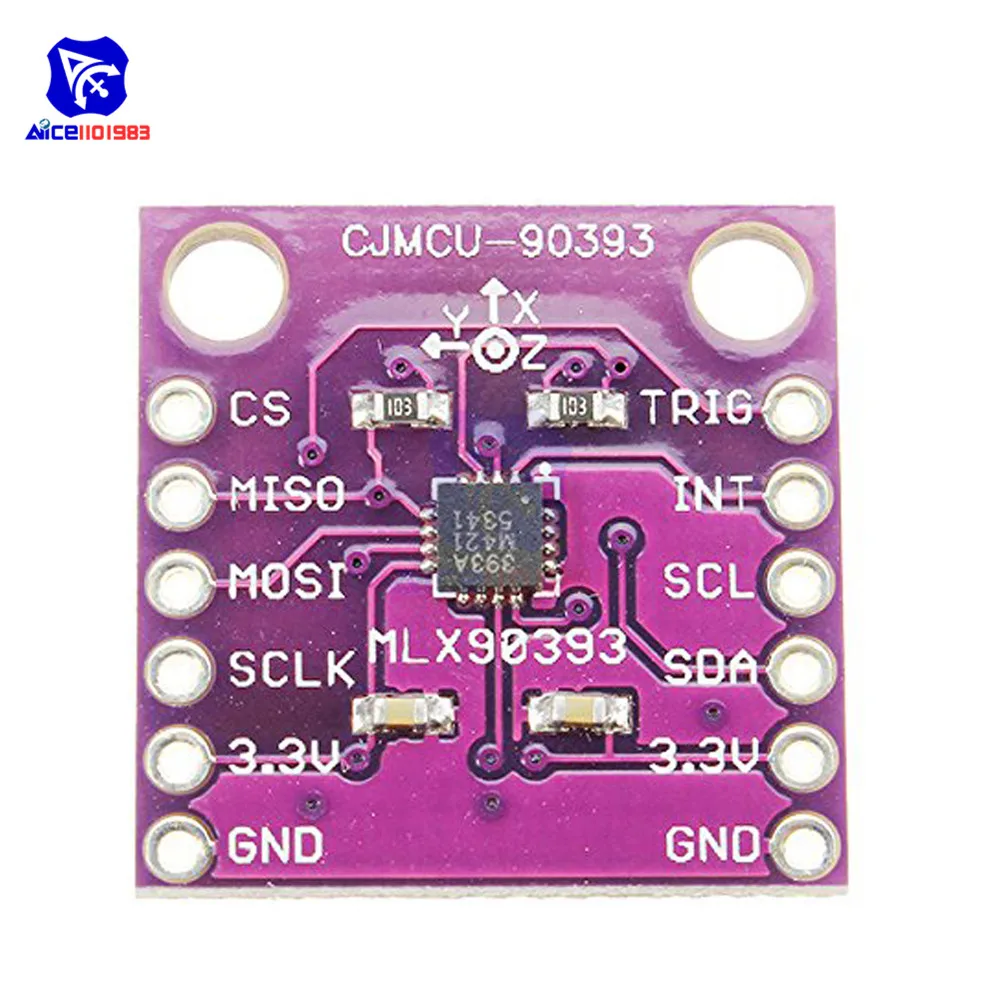 CJMCU-90393 MLX90393 Цифровой 3D Датчик Холла трёхсмещение угол поворота 3D Датчик положения модуль