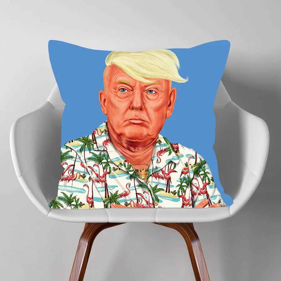 Наволочки с дональдом трампом черчиллем хипстерское искусство хиллари владимир