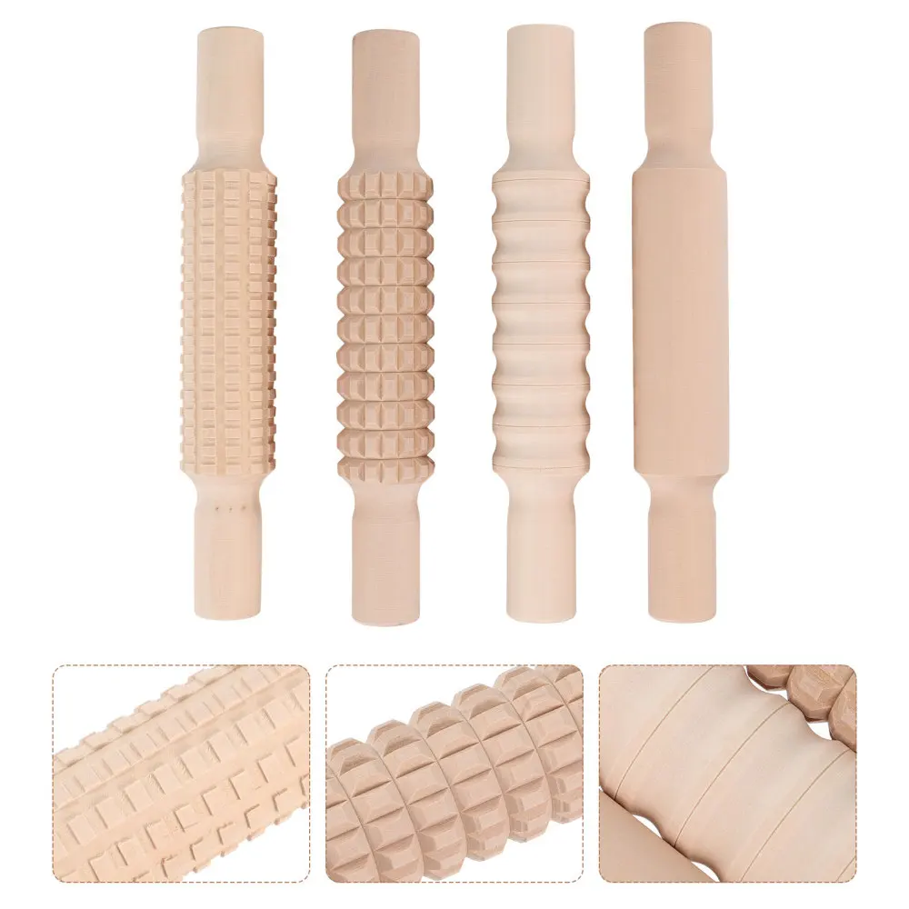 

4pcs Kitchen Wooden Rolling Sticks Fondant Cake Decorations DIY Decor Rollers
