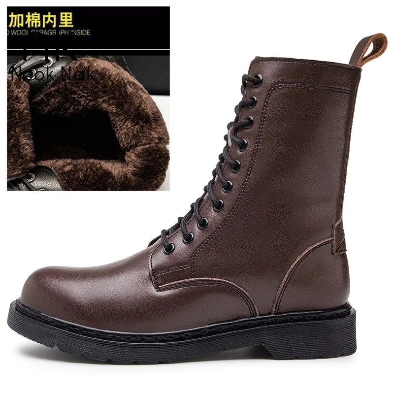 

nooknak Light Autumn and Winter Breathable Fashion Hot Style High Helper Boots Leather Breathable Martin Boots Size 38-48. 8989