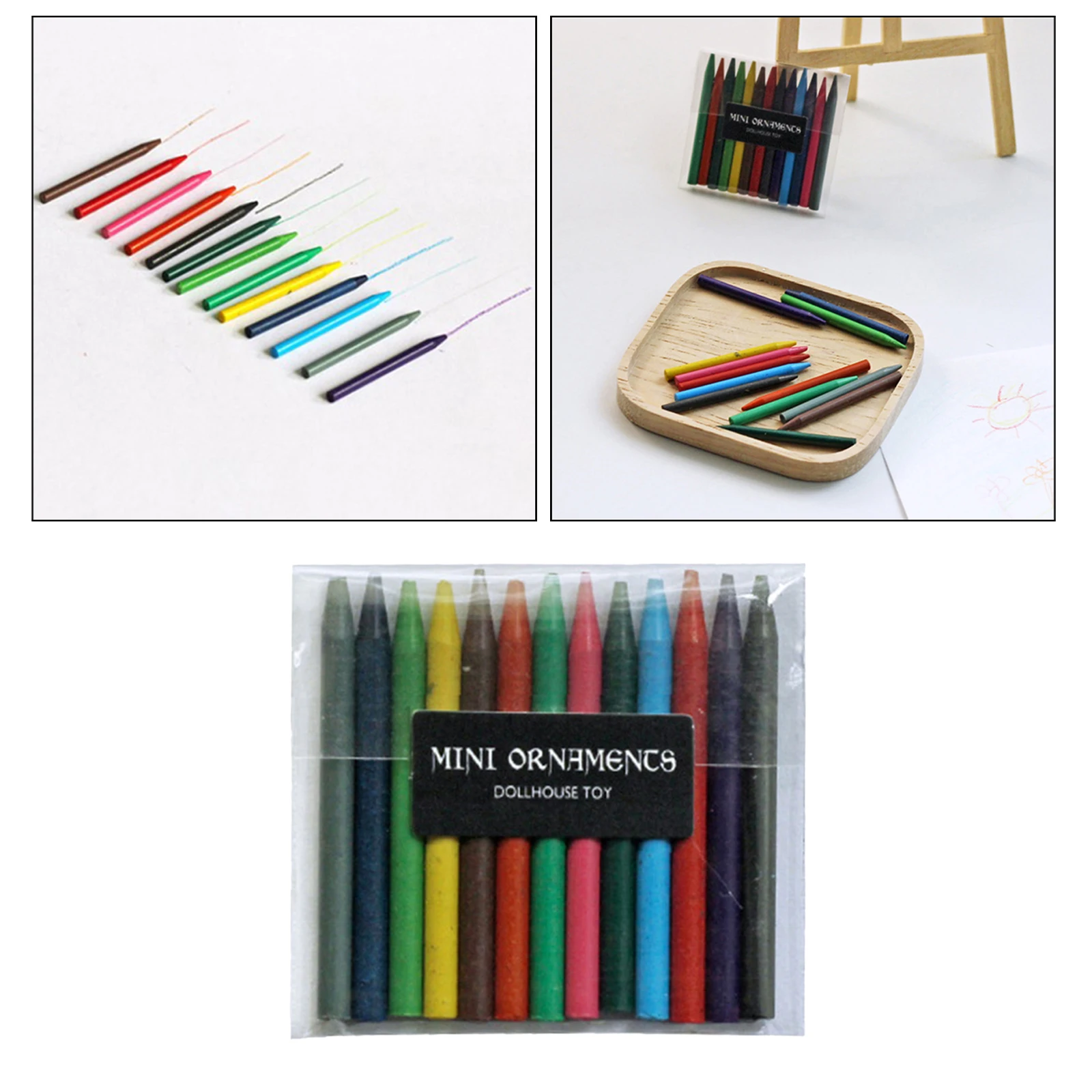 

13x 1/12 Doll House Mini Color Pencil Baby Doll Bedroom Scene