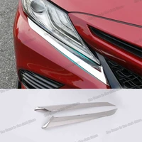 steel car headlight trims decoration for toyota camry 2018 2019 2020 70 v70 xv70 trd accessories sport edition 2021 2022 auto