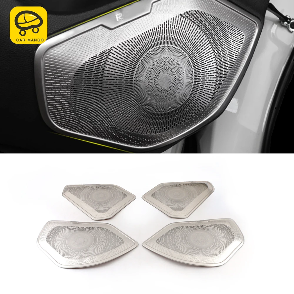

CarManGo For Toyota Rav4 Rav 4 XA50 2019-2021 Car Door Speaker Cover Loudspeaker Sound Chrome Pad Trim Frame Decoration Sticker