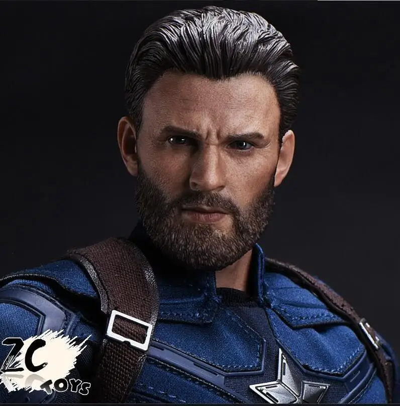 

Dropshipping ZCTOYS 1/6 Captain Male Head Carved Beard Version Chris Evans for 12'' Male HT Figure