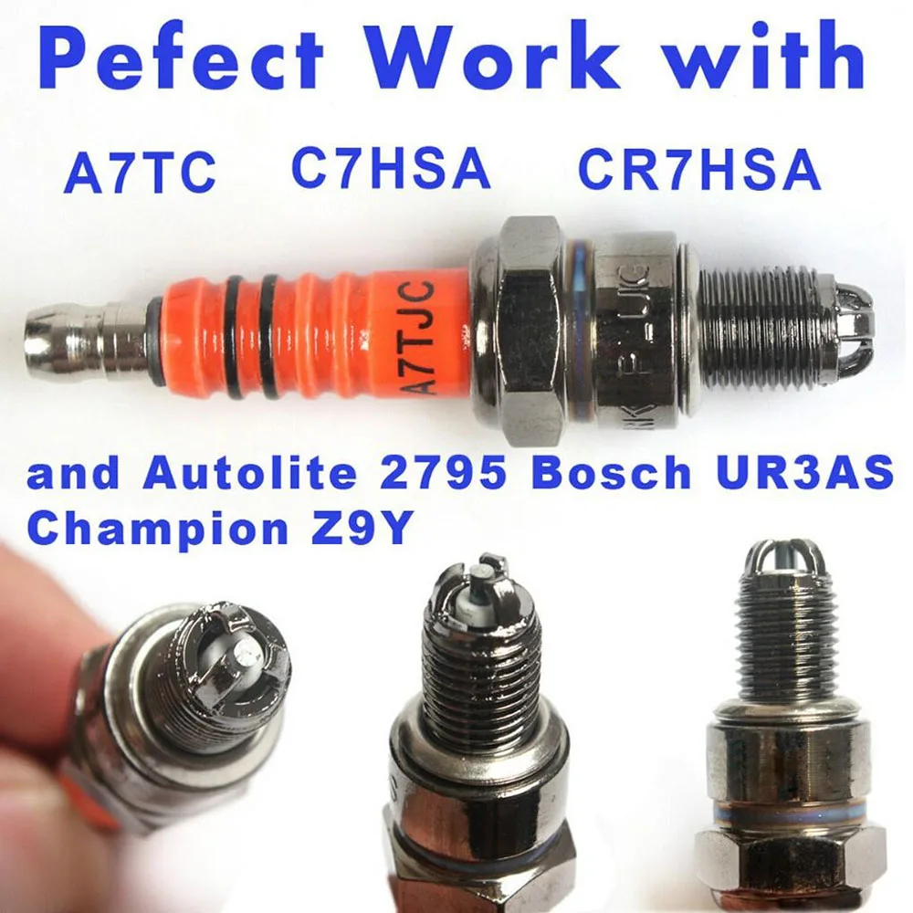 

1pc Spark Plug A7TC A7TJC High Performance 3-Electrode For GY6 50cc-150cc Motorcycle 10mm Spark Plug Accessories
