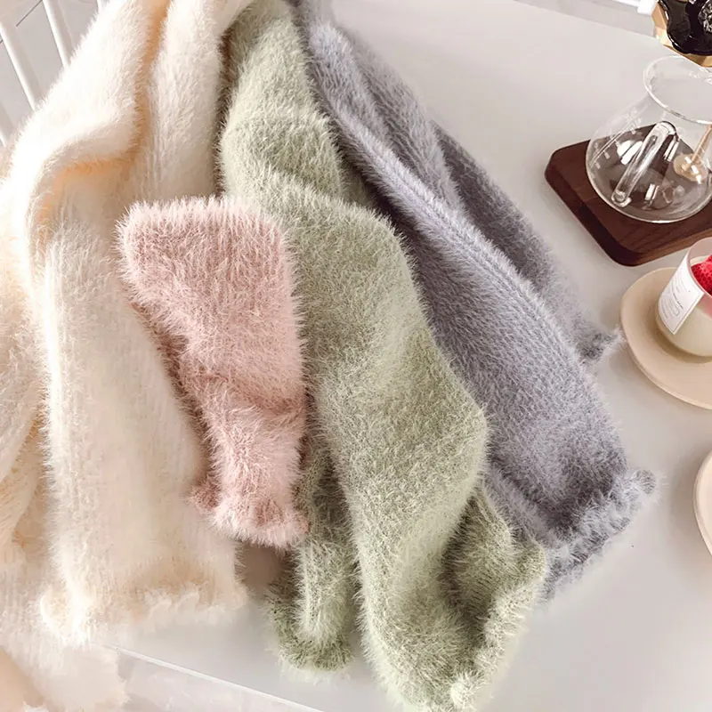 DISIMAN осенние и зимние корейские вязаные свободные пушистые женские свитера