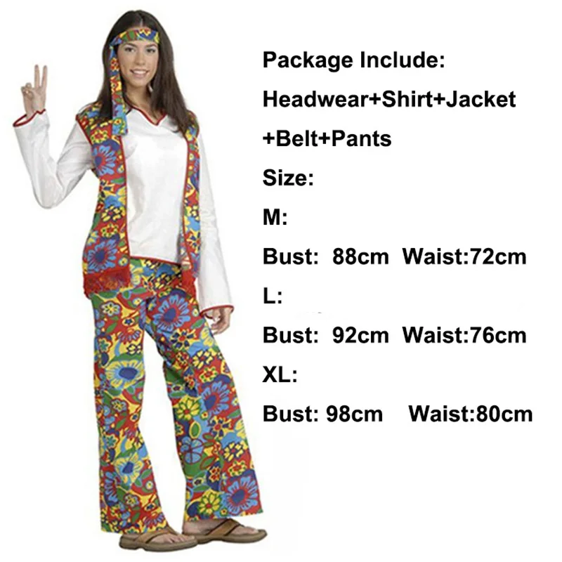 Women Suit 4 Ретро 60s 70 хиппи Косплэй Карнавальный костюм для Хэллоуина для Для мужчин Для женщин модные Маскировка Костюмы вечерние бахромой родной для ночного клуба - Цвет: Women Suit 4