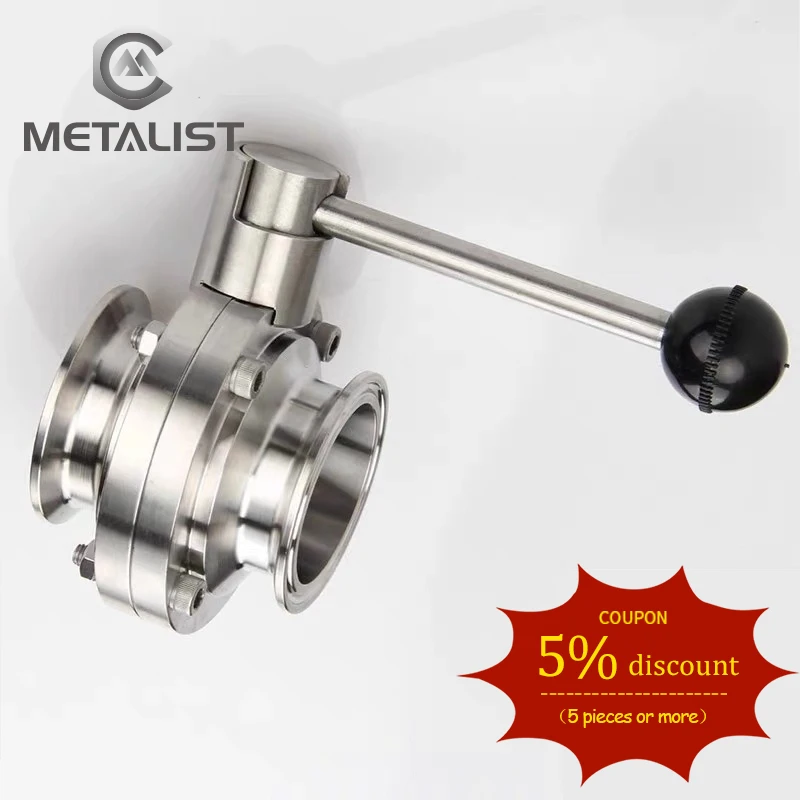 Металлист высокое качество DN32 38 мм SS304 нержавеющая сталь санитарный клапан