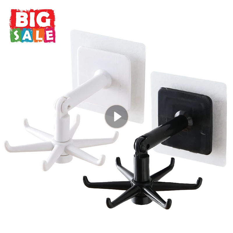 

Powerful Hooks Punch-free Non-marking Stickers Kitchen Multi-Purpose Hooks Can Be Rotated 360 Degrees Oversized Weighing Hook
