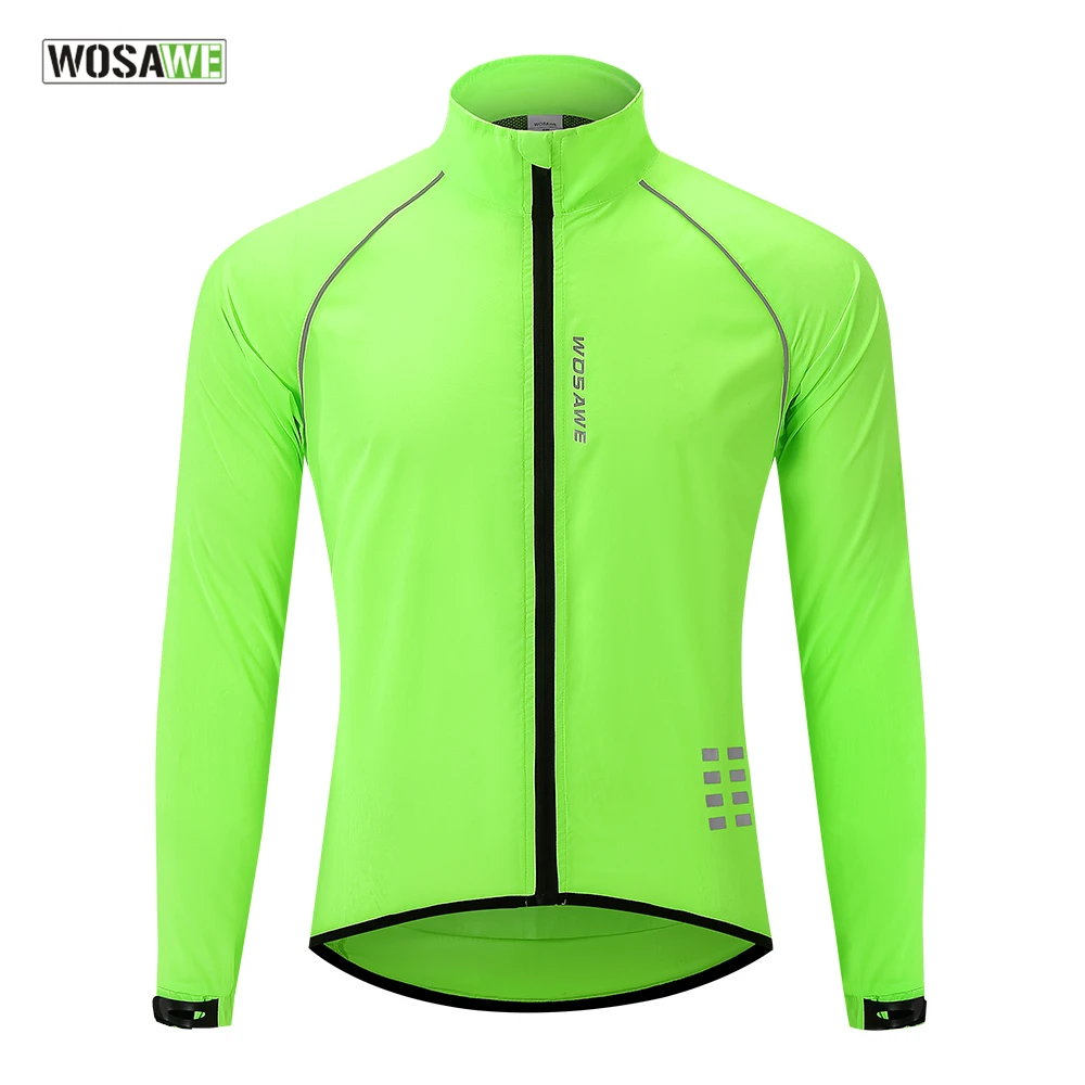 

WOSAWE Ultralight Reflective Cycling Jacket Waterproof Windproof Vest Road Bike Mountain Bike MTB Jackets Bicycle Windbreaker
