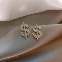 2021 cheap new fashion personality female earrings full of diamonds symbolizing temperament alloy simple high end full sense ear