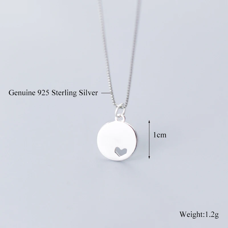 Ожерелье из стерлингового серебра 925 пробы с полым сердцем круглая подвеска на