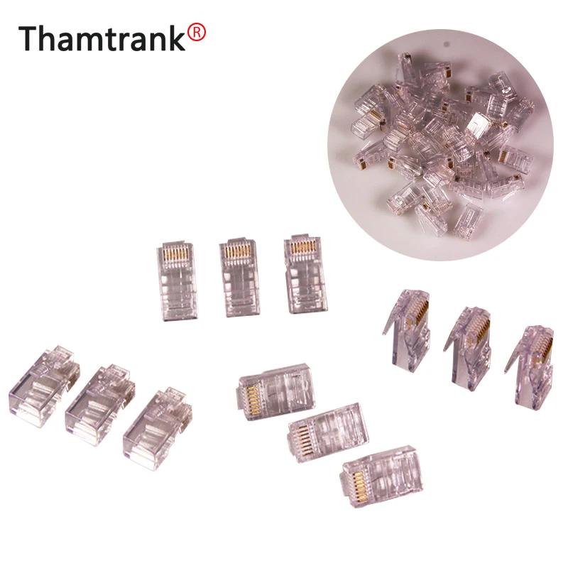 10 шт./лот RJ45 Cat5 CAT5e штепсельная вилка RJ 45 позолоченная модульная Сетевая 8P8C разъем