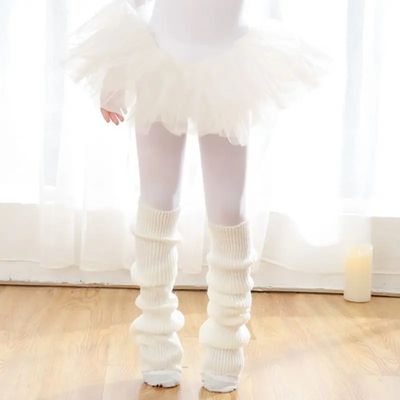 

2020 New Winter Knee Length Leg Warmers Ballet Dance Yoga Ribbed Knit Stirrup Long Socks