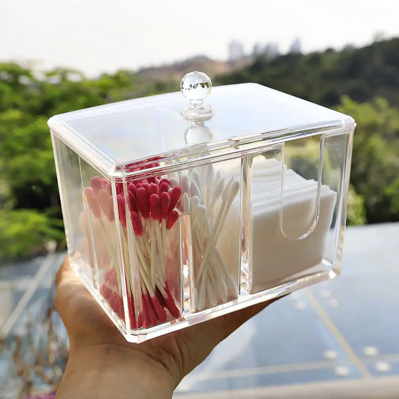 Практичная и красивая коробка для хранения ватных тампонов снятия макияжа