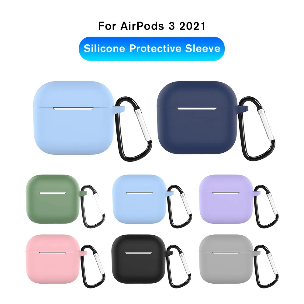 

Силиконовый защитный чехол для Airpods 3, беспроводной Чехол для Airpods3 Air Pods 3 2021, противоударный чехол с кольцом-крючком
