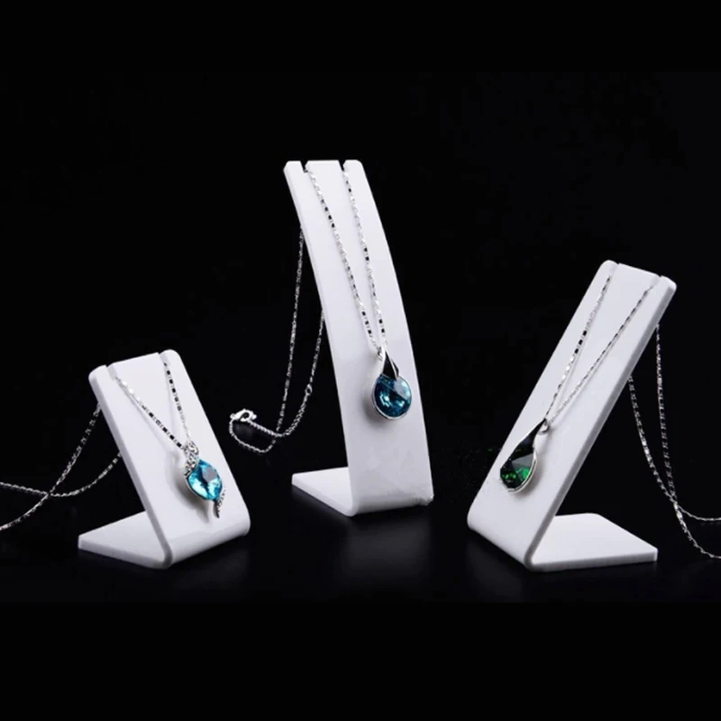 

Acrylic White 3pcs/Set 10pcs/30pcs Lot Necklace Earrings Display Stand Pendants Show Display Photo Props Jewelry Storage Rack