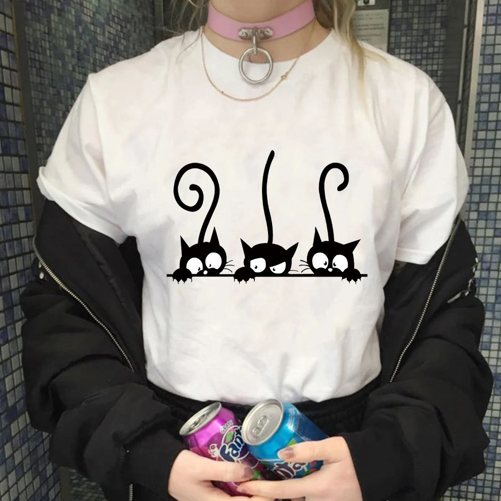 

Kawaii Women Cat Print t-shirt Plus-size