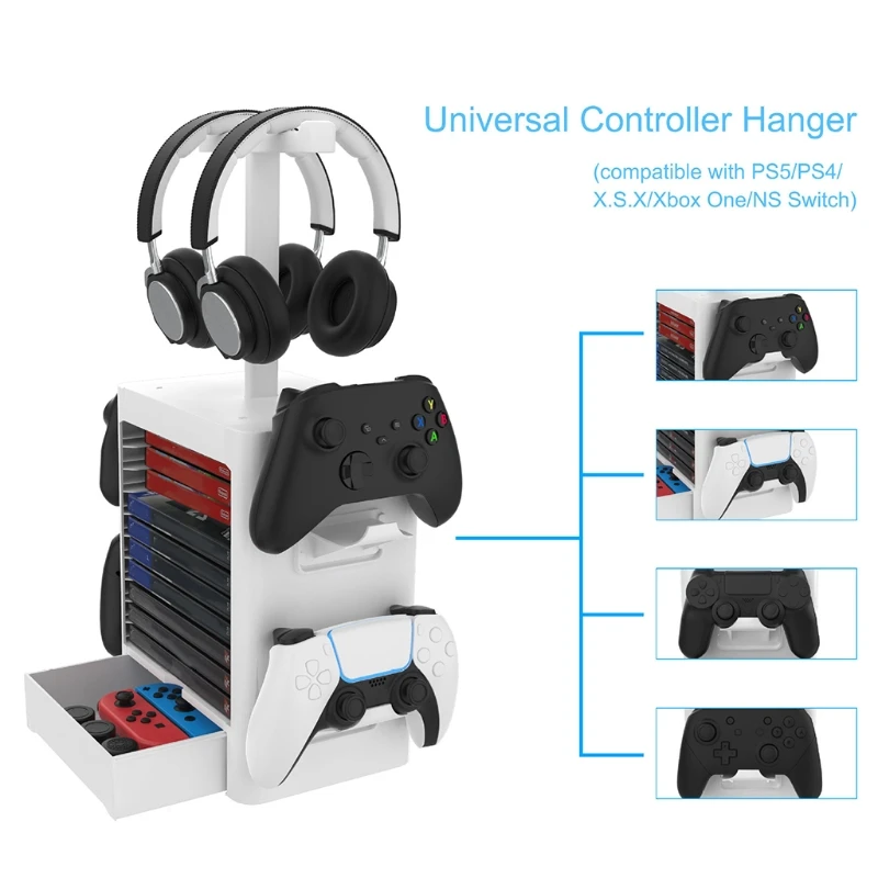 

PS5 All-in-one Storage Bracket Xb0x Series X Game Disc Storage Box Bracket Ns Storage Rack