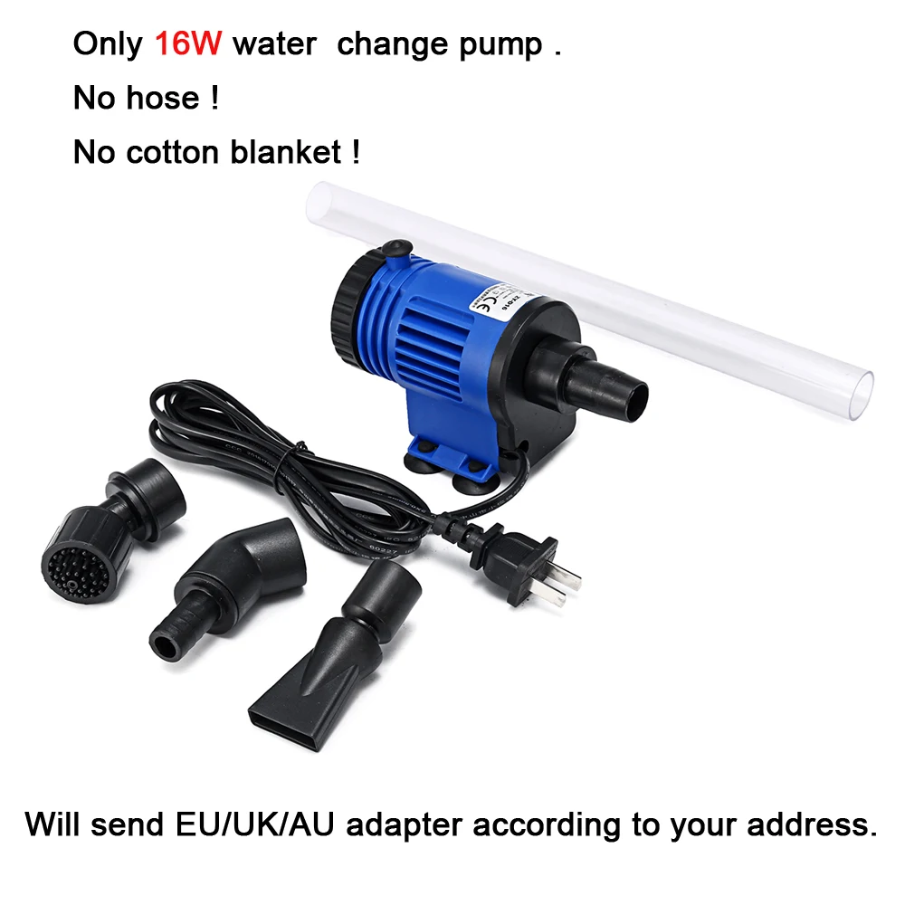 16W Water Changer Автоматический рыбий бак, водяной насос, аквариумный гравий, очиститель, рыбные фекалий, сифон, вакуумный насос, очиститель со шлангом, 220 V-240 V - Цвет: 16W Water Changer