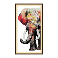 elephant patterns cross stitch kits diy embroidery thread sets 14ct printed canvas 11ct counted fabric needlework crafts