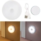 8 светодиодный Ночной светильник движения Сенсор светильник светодиодный Перезаряжаемые ночной Светильник Беспроводной энергосберегающий светодиодный Тела Индукционные Лампы Спальня санузел