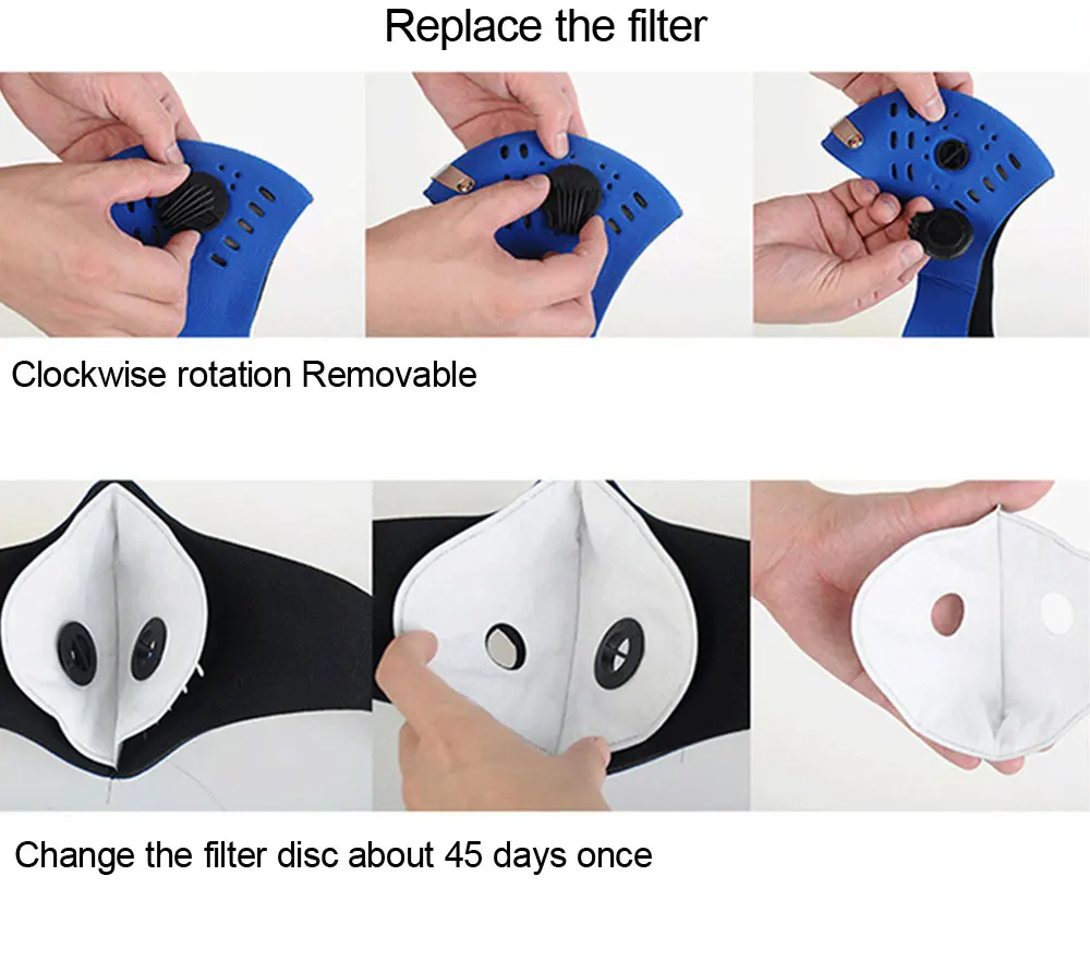 PM2.5 анти-Пылезащитная тренировочная маска, велосипедные маски с фильтром, половина лица, углеродные маски для горного велосипеда, спорта, езды на велосипеде, маска для лица