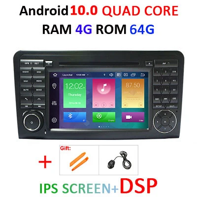 4G 64G 2 din Android 10 автомобильный мультимедийный DVD gps навигатор для Mercedes Benz ML GL CLASS W164 ML350 ML500 GL320 авто радио DSP - Цвет: 4G 64G IPS DSP