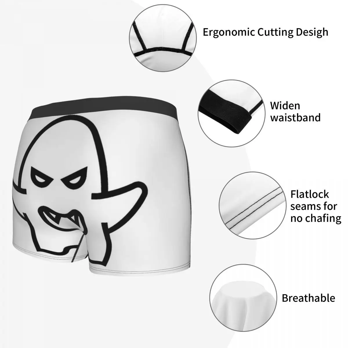 Мужские трусы с рисунком злого духа мужские мягкие большого размера | боксеры